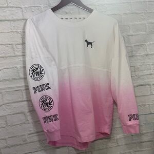 Victoria's Secret Pink Ombré Cotton Shirt with PINK branding